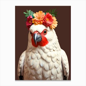 Cockatoo with flower Canvas Print