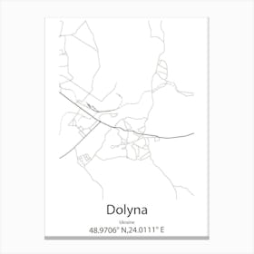 Dolyna,Ukraine Minimalist Map Canvas Print