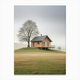 Small Cottage In A Field Canvas Print