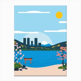 Hiroshima Japan 3 Colourful Illustration Canvas Print