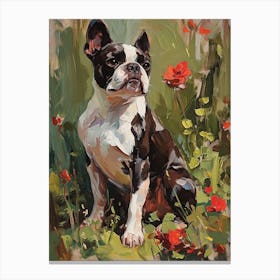 Boston Terrier Acrylic Painting 3 Canvas Print