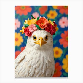 Eagle With Flower Crown Canvas Print