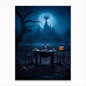 Celebration Old Horror Holiday Tree Moonlight Lantern Mist Head Table Eye Glow Pumpkin (20) Canvas Print