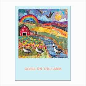 Geese On The Farm Poster 2 Canvas Print
