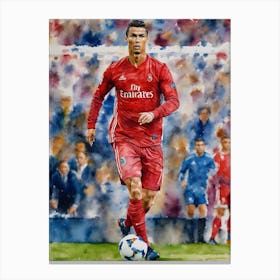 Cristiano Ronaldo Water Colour 1 Canvas Print