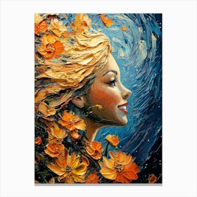 Woman With Flowers Canvas Print