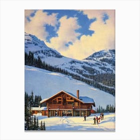 Fernie, Canada Ski Resort Vintage Landscape 2 Skiing Poster Canvas Print