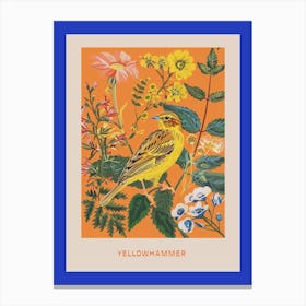 Spring Birds Poster Yellowhammer 2 Canvas Print