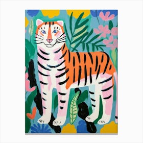 Colourful Kids Animal Art Siberian Tiger 2 Canvas Print