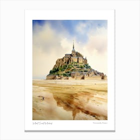 Mont Saint Michel 2 Watercolour Travel Poster Canvas Print