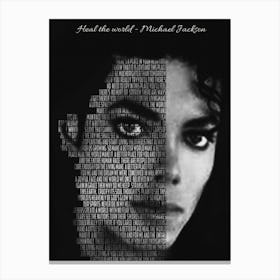Heal The World Michael Jackson Text Art Canvas Print