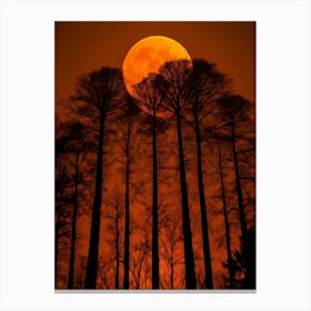 Full Moon Over Trees Canvas Print