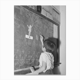 Grade School Pupil At Board, Concho, Arizona By Russell Lee Canvas Print