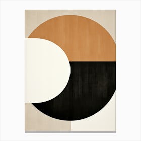 Bauhaus Bliss: Beige Geometric Serenity Canvas Print