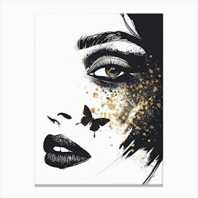Gold And Black Face Painting Canvas Print