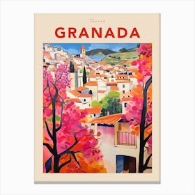 Granada Spain 3 Fauvist Travel Poster Canvas Print