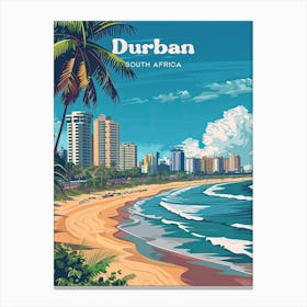 Durban South Africa Seeside Art Illustration Canvas Print