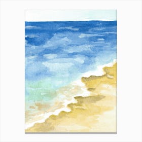 Watercolor Of A Beach 3 Canvas Print