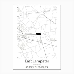 East Lampeter,United States Minimalist Map Canvas Print