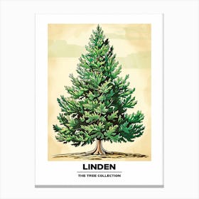 Linden Tree Storybook Illustration 1 Poster Canvas Print