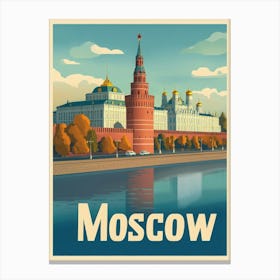 Aihrgdesign A Classic 1960s Travel Poster For Moscow 1 Canvas Print