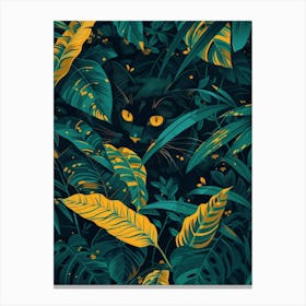 Black Cat In The Jungle 7 Canvas Print