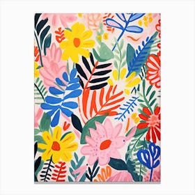 Flowers 67, Matisse style, Floral texture Canvas Print