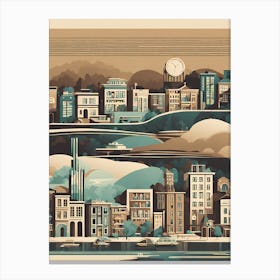 Cityscape 3 VECTOR ART Canvas Print