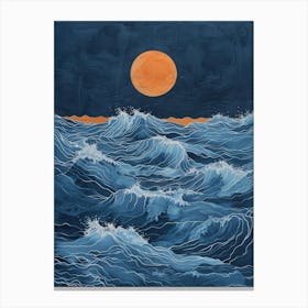 Moonlight Over The Ocean 8 Canvas Print