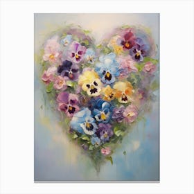 Pansies In Heart Formation 1 Canvas Print