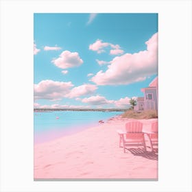 Jonesport Beach Maine Turquoise And Pink Tones 1 Canvas Print