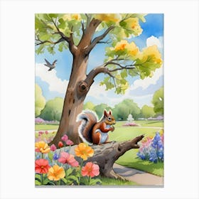 Squirrel In The Park Canvas Print