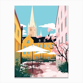 Uppsala, Sweden, Flat Pastels Tones Illustration 4 Canvas Print