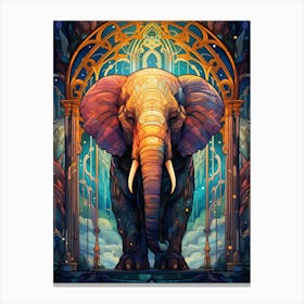 Elephant In A Temple Canvas Print