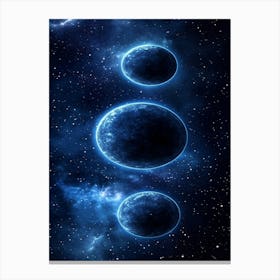 Three Planets In Space Canvas Print