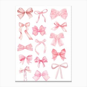 Pink Bows 3 Canvas Print