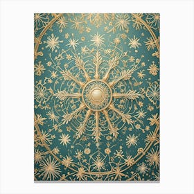 Golden Snowflake Canvas Print