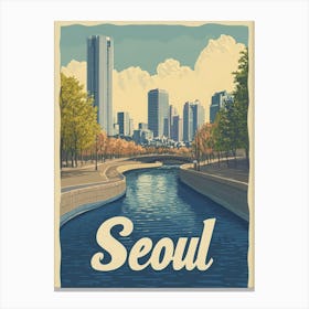 Aihrgdesign A Mid Century Modern Travel Poster For Seoul Show 2b3370d7 85fc 4c88 9d51 Dc894ee26c01 2 Canvas Print