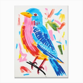 Colourful Bird Painting Bluebird 1 Canvas Print