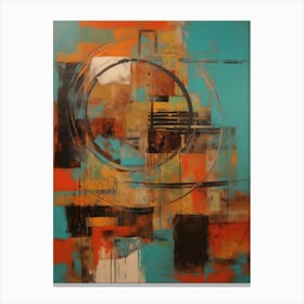 Premiere, Abstract Collage In Pantone Monoprint Splashed Colors Canvas Print