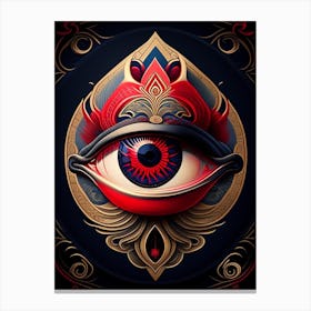 Third Eye Symbol 6, Japanese Ukiyo E Style Canvas Print