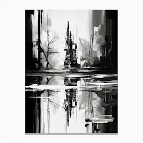 Reflection Abstract Black And White 3 Canvas Print