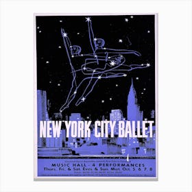 New York City Ballet Poster Canvas Print