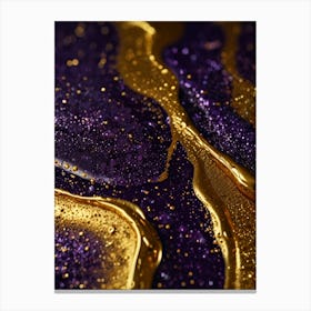 Purple And Gold Abstract Background Canvas Print