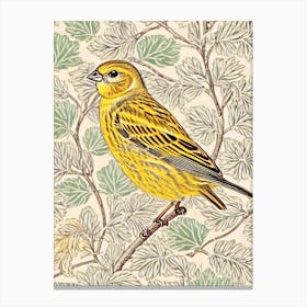 Yellowhammer 2 William Morris Style Bird Canvas Print