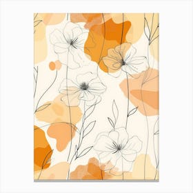 Orange Flower Pattern Canvas Print