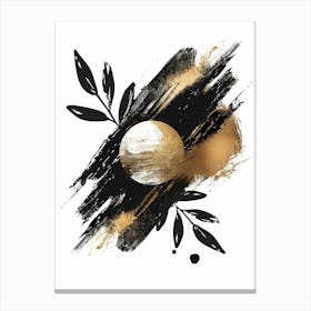 Abstract Gold And Black Painting 23 Canvas Print