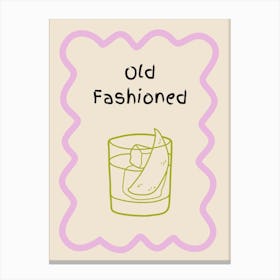 Old Fashioned Doodle Poster Lilac & Green Canvas Print