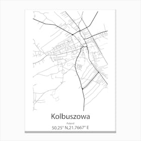 Kolbuszowa,Poland Minimalist Map Canvas Print