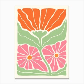 Retro Pastel Flower Canvas Print